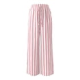 thumbnail image 5 of Lumtrix Women's Wide Leg Palazzo Pants Dressy Casual Striped Y2K Baggy Trousers High Waisted Lounge Slacks with Pockets Pink M, 5 of 8