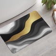 thumbnail image 2 of Black Marble Gold Wave Pattern Bathroom Rugs Mat,Non Slip Microfiber Bathroom Rug,Rubber Backing,Soft Bathroom Mats for Bathroom Floor,Tub and Shower,17x27in(43x68cm), 2 of 5