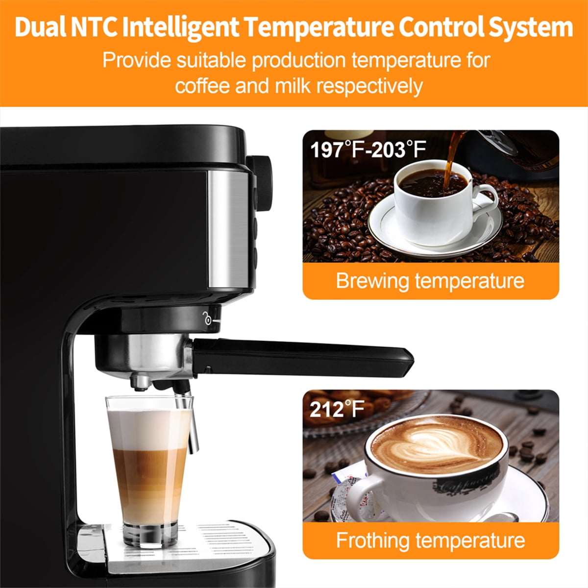 Kepooman Manual Espresso Machine, Professional Espresso Coffee Machine for Cappuccino and Latte, Black Kepooman Manual Espresso Machine, Professional Espresso Coffee Machine for Cappuccino and Latte, Black