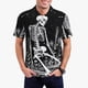 thumbnail image 1 of Balery Vintage Black white Plant skull Camisa Polo de Hombre con Estampado, de Manga Corta y Tejido Medio, Camisa Tipo Golf Polo-Small, 1 of 6