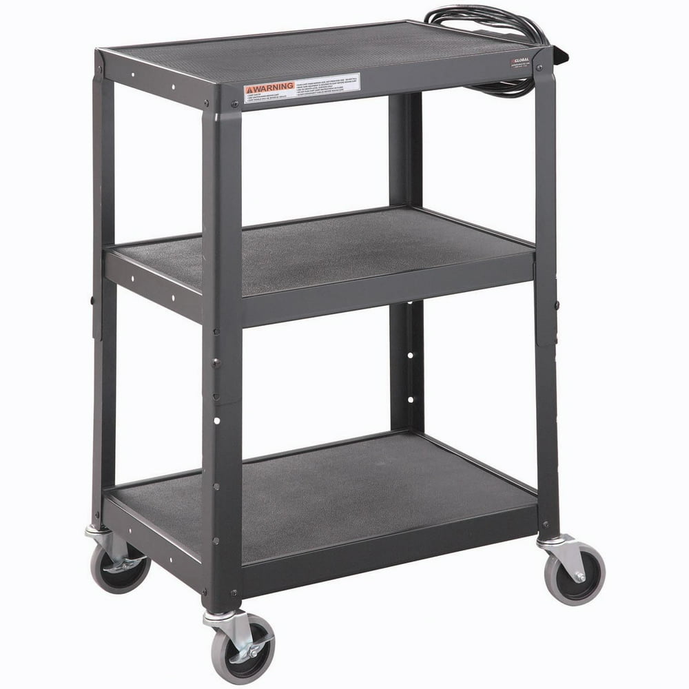 Steel Audio Visual & Instrument Cart Black