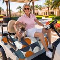 thumbnail image 3 of Golf Cart Seat Covers for 2 Seater,Navy Blue Microfiber Cart Seat Towel Blanket,Middle Century Modern Geometric Abstract Art Absorbent Breathable NonSlip Bench Seats Protector for Golf Course 51"x31", 3 of 9