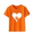 thumbnail image 5 of Zwiiyzr Hauts d'Été pour Garçons et Filles, T-Shirt Imprimé Orange, Mode Mignon, Col Rond, Manches Courtes, 3-10 Ans, Orange, 5 of 5