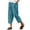 Blue, variant on XFLWAM Fashion Women Summer Comfortable Pocket Pants Casual Button Solid Capris Pant