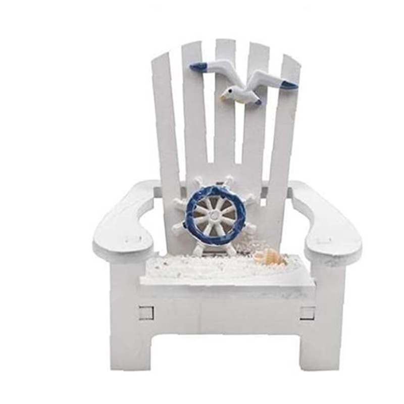 GENEMA Mini Wooden Beach Chair Decor Beach Chair Miniature Wooden Beach