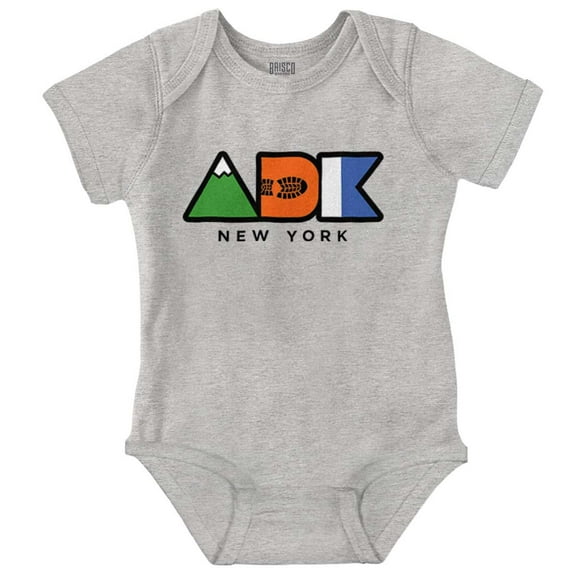 ADK Adirondack New York Hiking Romper Boys or Girls Infant Baby Brisco Brands NB