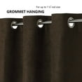 thumbnail image 3 of AZZCIA Coffee Brown Faux Suede Room Darkening Grommet Curtain Panels, 2 Panels, 55"W x 84"L, 3 of 6