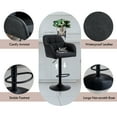 thumbnail image 4 of Modern Swivel Barstools Set of 2 Leather Counter Height Barstools with Armrest Upholstered Adjustable Bar Chair with Metal Base Footrest for Kitchen Island/Home Bar/Dining Room, Dark Grey, 4 of 8