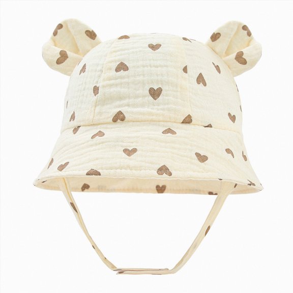 NIEWTR (UPF50 ) Baby Toddler Sun Hat - Girls Bucket Hat Wide Brim Adjustable Summer Beach Hat for Kids Boys Girls 0-8 T(A-Light Yellow,3-12 Months)