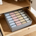 thumbnail image 5 of 24 Cell Foldable Drawer Organizer, Non-Woven Sock and Underwear Storage Box, Grid Divider Storage Container for Socks Ties Belts and Personal Accessories(Grey,32x10cm), 5 of 5