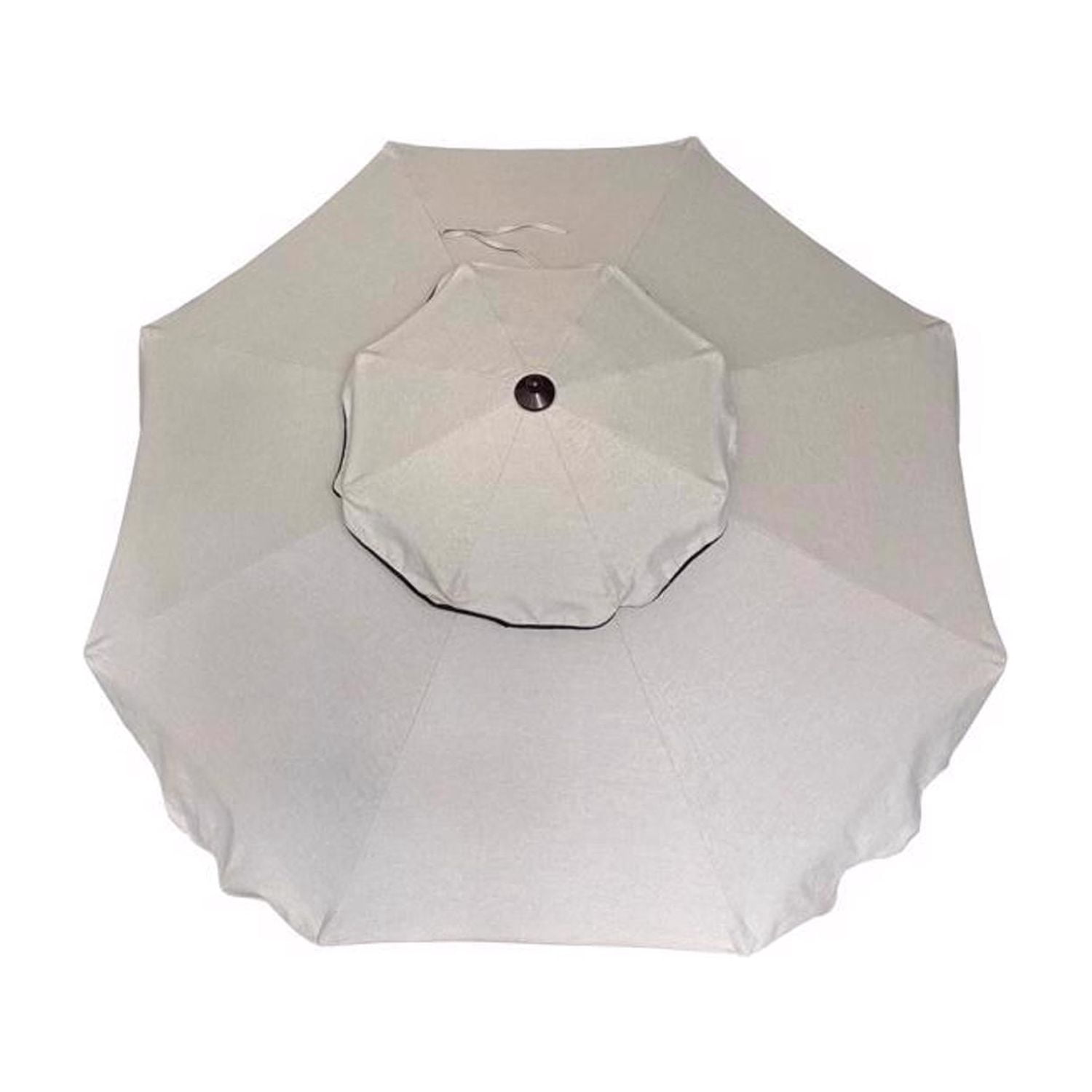 Living Accents Scalloped 9 ft. Tiltable Tan Patio Umbrella