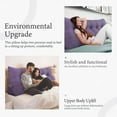 thumbnail image 5 of Rounuo Bed Wedge Pillow for Headboard, Full Triangular Reading Pillow Linen Large Bolster Backrest Support Upholstered Lumbar Cushion Purple 54"x20", 5 of 7