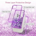 thumbnail image 3 of Apple iPhone 12 / 12 Pro , Liquid Glitter Waterfall Phone Case for Apple iPhone 12 / 12 Pro Case - Purple, 3 of 3