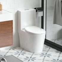 Aukfa One-Piece Toilet Dual Tornado Flush 1.1/1.6 GPF ,ADA Comfort Height,Water Sense Certified, Soft-Close Seat,White