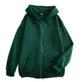 thumbnail image 6 of felwors Unisex Hoodies Jacket Lightweight Zip Up Drawstring Hooded Sweatshirt Athletic Workout Solid Coat with Pocket Dark Green, M, 6 of 6