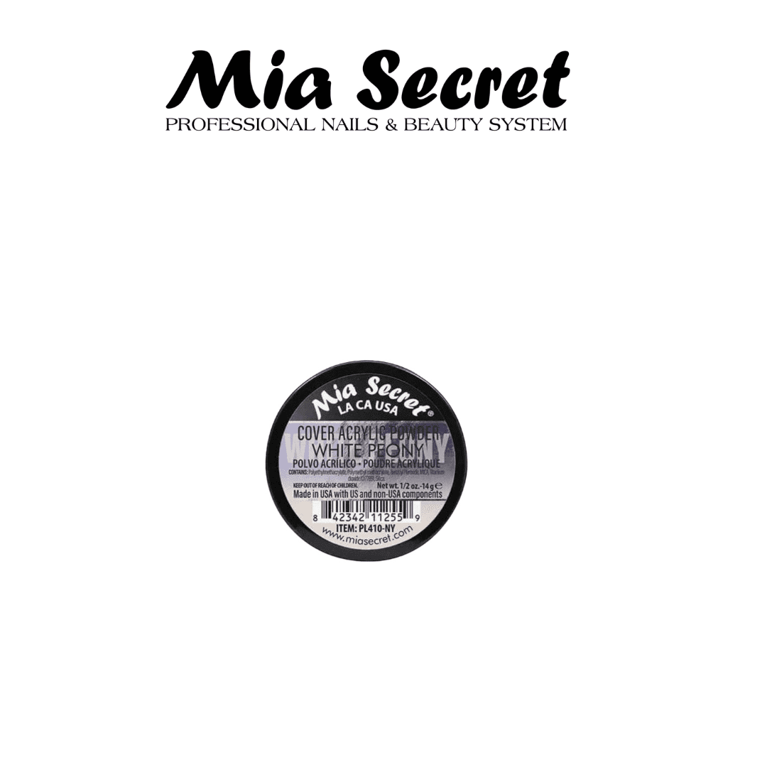 Mia Secret - Liquid Monomer 2oz & Cover Acrylic Powder (Cover White Peony+ Porcelain) 0.5 oz Combo