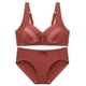 thumbnail image 1 of Conjunto de sujetador push up con botones en la espalda y sin aros de talla grande para mujer, traje a juego para mujer, 1 of 2