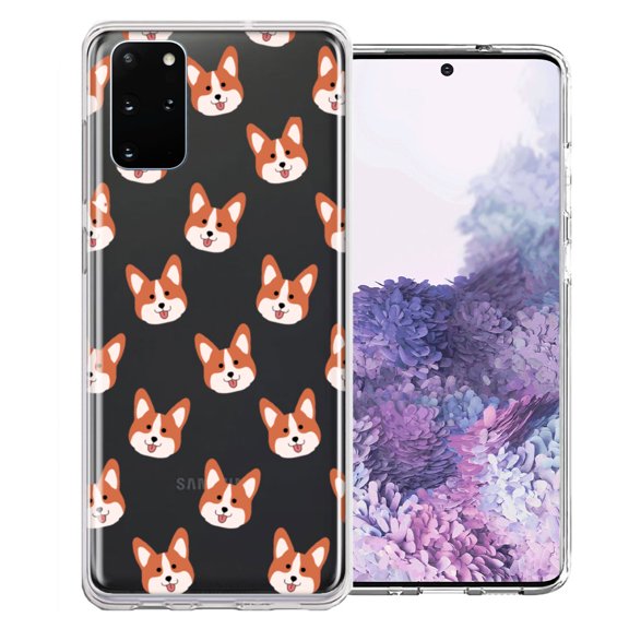 MUNDAZE For Samsung Galaxy S20 Plus Shiba Inu Polkadots Design Double Layer Phone Case Cover