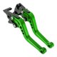 thumbnail image 1 of Palancas de freno de embrague cortas únicas para Kawasaki EX250 2008-2012, palanca de freno ajustable de 6 velocidades, aleación de aluminio verde, 1 par, 1 of 7