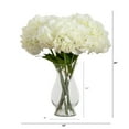 thumbnail image 7 of Nearly Natural Hydrangea Artificial Floral Arrangement - 20" - White, 7 of 7