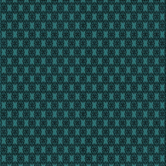 Ahgly Company Indoor Square Patterned Dark Cyan Green Area Rugs, 7' Square