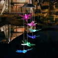 thumbnail image 3 of Rirool Solar Wind Chime - LED Light for Garden - Memorial Wind Chime Gift for Mom - Colorful Dragonfly, 3 of 7