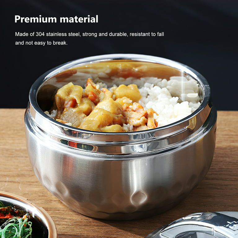 Portable Thermos 304 stainless steel insulated lunch box leakproof sealed  bucket student lunch box multi-layer
