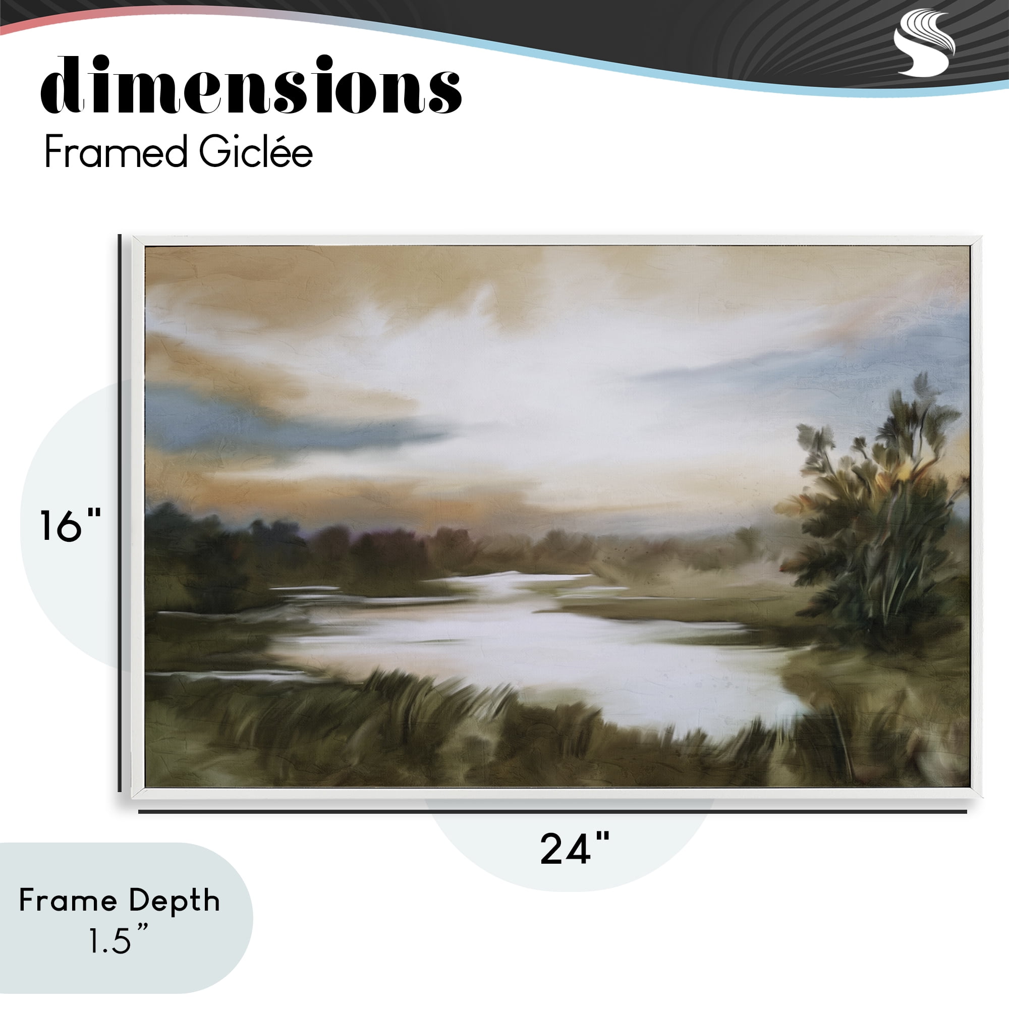 Stupell Industries Sunset Pond Countryside White Framed Giclee Art, design by Kim Allen
