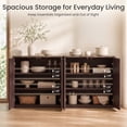thumbnail image 3 of Hvoonc Set of 2 Fluted Sideboard Buffet Cabinet with Storage and 34"W Faux Marble Top, 2 Push-to-Open Doors, Modern Accent Cabinet for Dining Room Entryway, Walnut Brown, 3 of 9