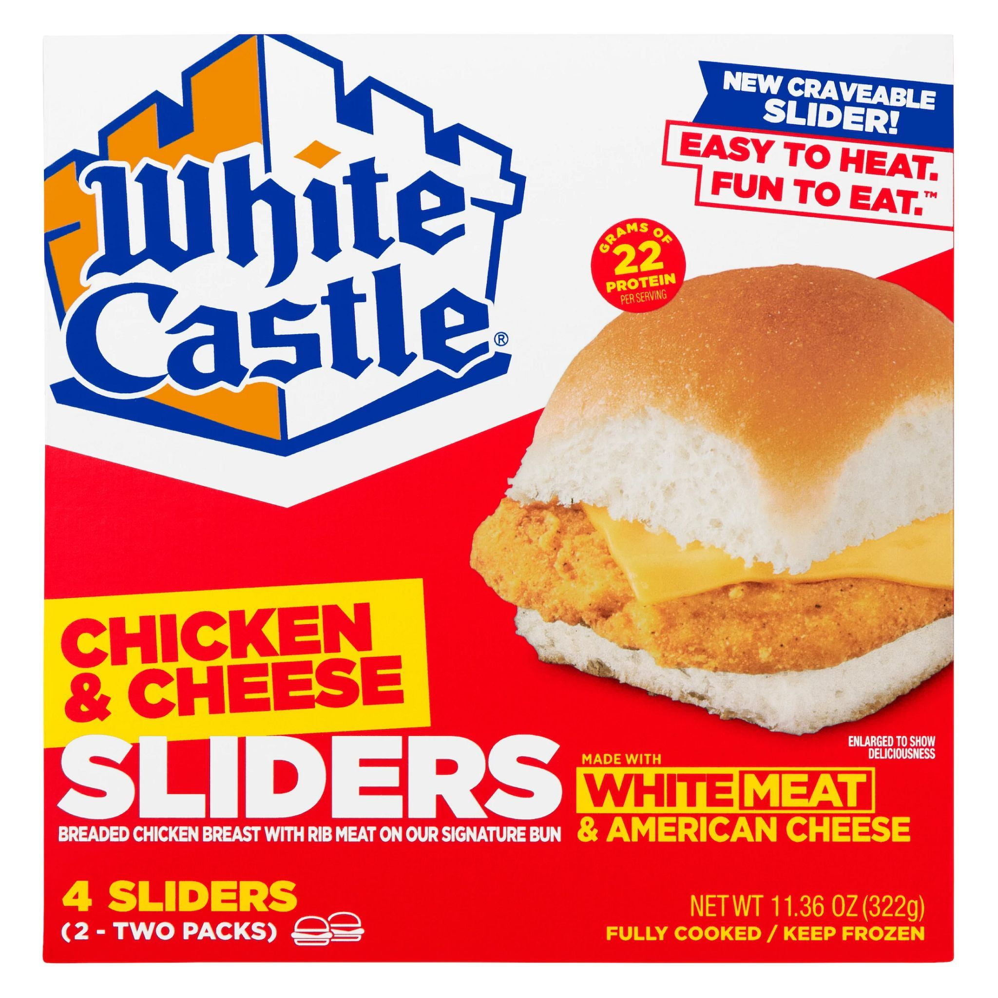 WHITE CASTLE CHICKEN & CHEESE SLIDERS 4CT, TWO 2 PACKS