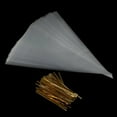 thumbnail image 6 of 100X clear cone shape cellophane bags candy sugar popcorn flower packing ba F WA, 6 of 10