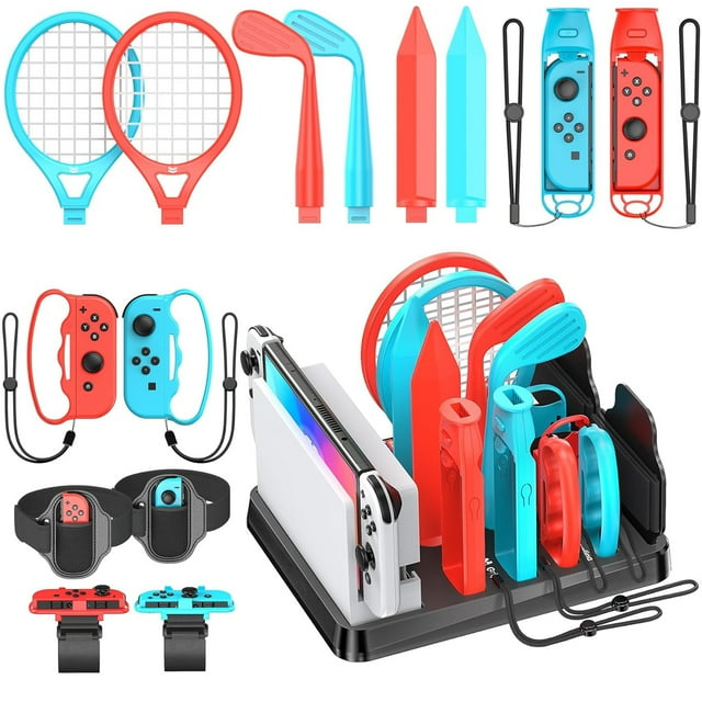 Sports Accessory Station for Nintendo Switch/OLED Console and Joy-cons, Storage and Organization Tool, Sports Games, Family Sports Game Set Accessory