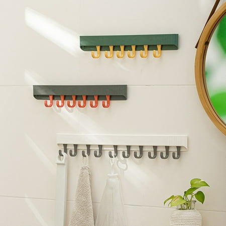 

Fogcroll High Hardness Hanger Hook Space-saving PP Multi-purpose Nail-free Movable Row Hook Bathroom Accessories