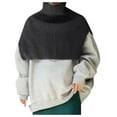 thumbnail image 1 of Châle Cape à Col Roulé Uni pour Femme d'Automne et d'Hiver, Châle en Tricot pour Chandail, 1 of 5