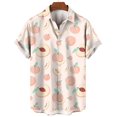 thumbnail image 3 of Camisas hawaianas de verano con estampado de frutas tropicales para hombre, blusas casuales de manga corta de gran tamaño a la moda para playa hawaiana para mujer, 3 of 5