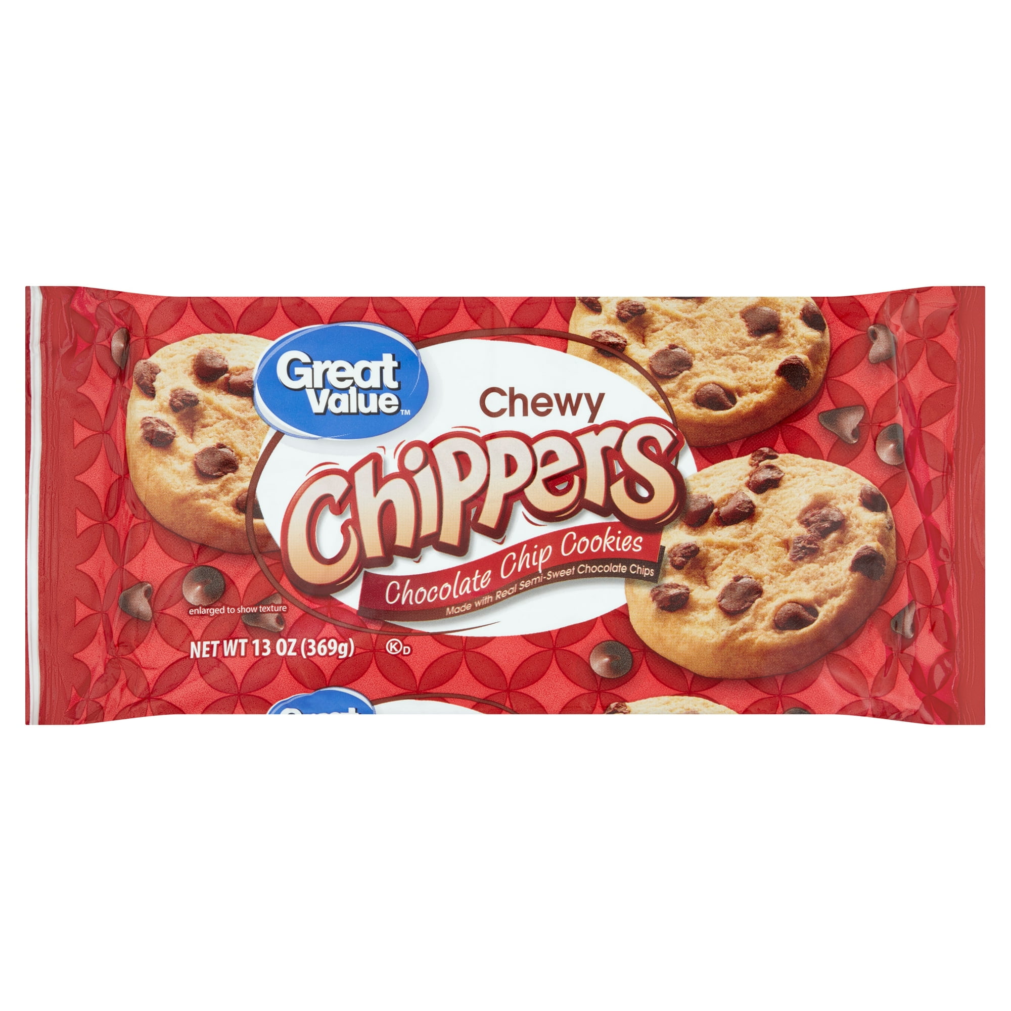 Great Value Chocolate Chip Chewy Cookies, 13 oz