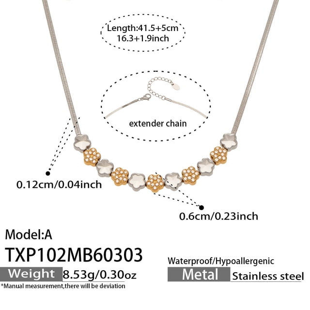 AEXTO Elegant Dual-Tone Beaded Necklace Versatile Minimalist Design for All Occasions