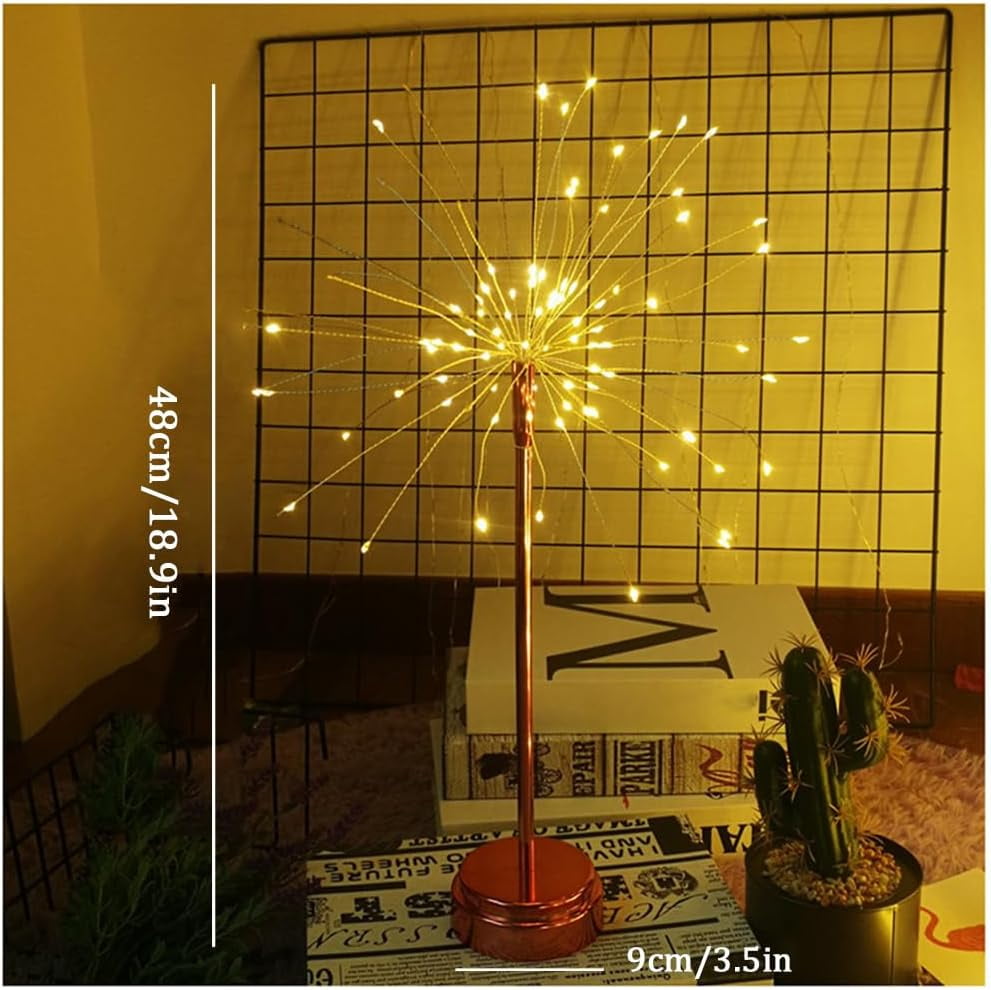 Guvpev Nest and Flowers Table Lights - 2026 Upgraded Gold Dandelion Creative Table Lamps, Mini Starburst Fireworks Warm White LED Lights for Christmas Party Indoor Decor Gifts