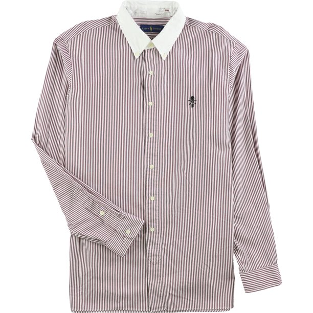 Ralph Lauren Camisa con botones de ajuste clásico para hombre, rojo, extragrande Ralph Lauren Botones al frente