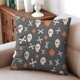 thumbnail image 3 of Halloween Throw Pillow Cases Happy Halloween Ghost Boo Spooky Pillow Cover Sofa Bed Throw Cushion Cover for Living Room Decor,18x18 Inch (2Pcs), 3 of 6