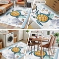 thumbnail image 5 of Area Rug for Living Room, Coastal Turtle Non-Slip Indoor Large Carpet for Bedroom/Dining Room, Ocean Nautical Starfish Conch Seashells Washable Low-Profile Rectangle Floor Runner Rugs - 4 x 6 Ft, 5 of 7