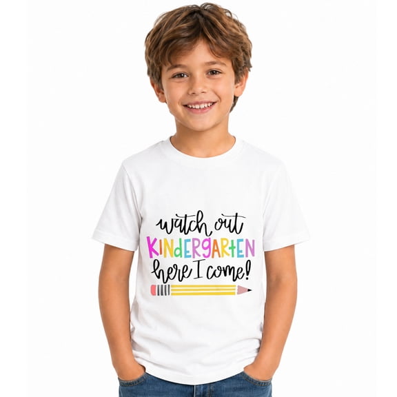 First Day of School Shirt Girls Boys Watch Out Kindergarten Here I Come Tshirt Kids Back to School Shirt Toddler Tees
