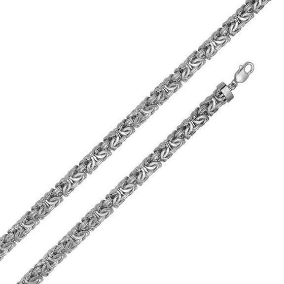925 Sterling Silver Anti Tarnish Oval Byzantine 11.1mm Chain Made in Italy 24" Jewelry Female Unisex