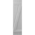 thumbnail image 5 of Ekena Millwork 14"W x 68"H Americraft Four Board (2 Batten) Exterior Real Wood Joined Board-n-Batten Shutters w/ Z-Bar (Per Pair), Primed, 5 of 10