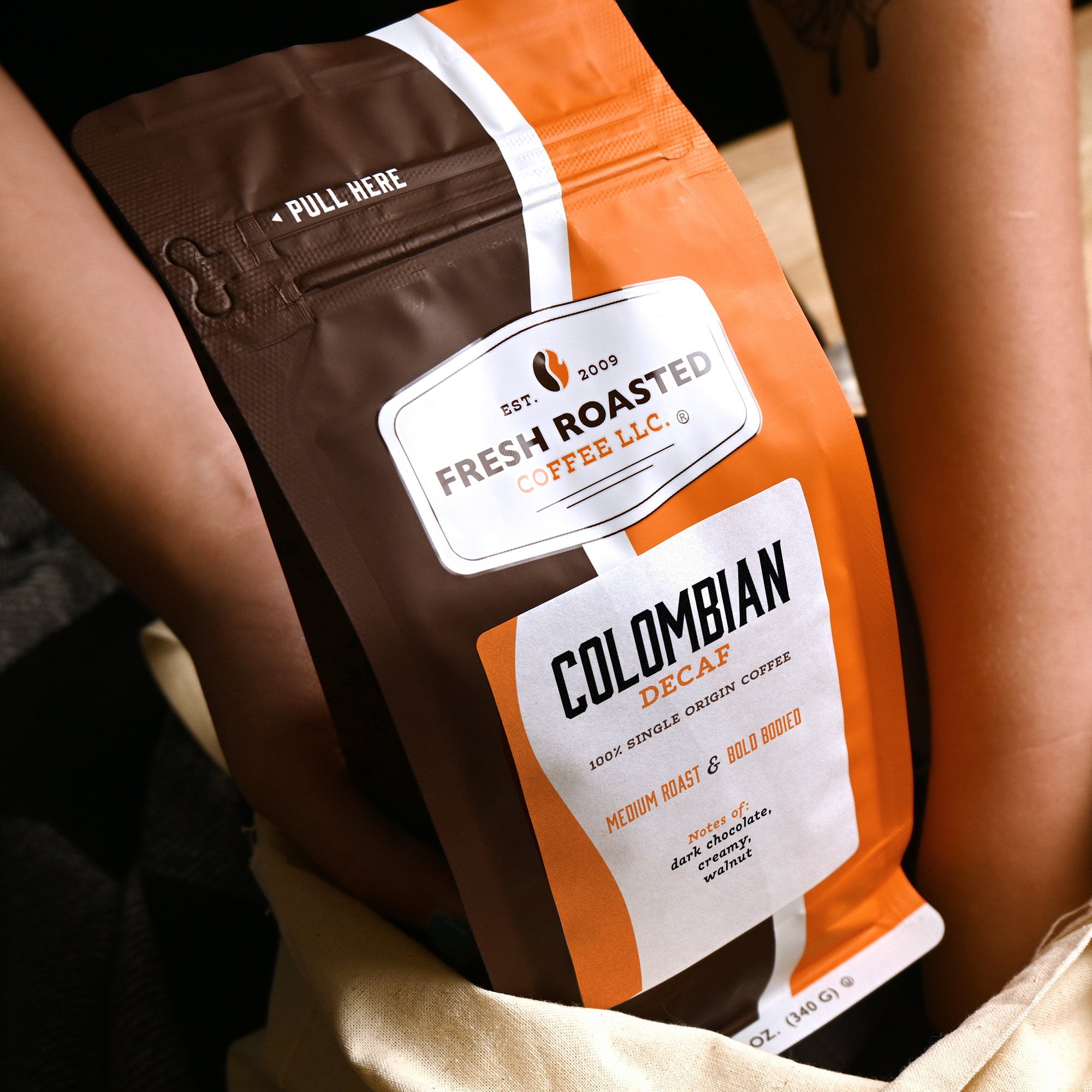 Fresh Roasted Coffee, Colombian Decaf Coffee, Medium Roast, Drip Ground, 32 oz 2 lbs