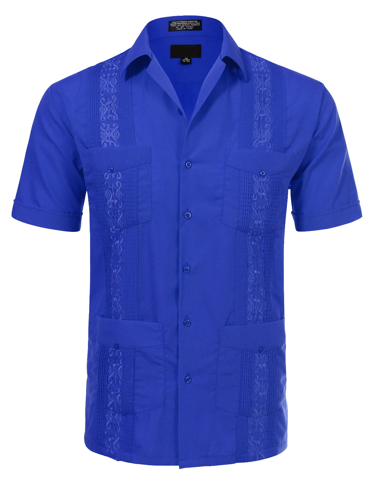 Allsense Allsense Men S Short Sleeve Cuban Guayabera Color Collared Shirts Party Purple Xs Walmart Com Walmart Com