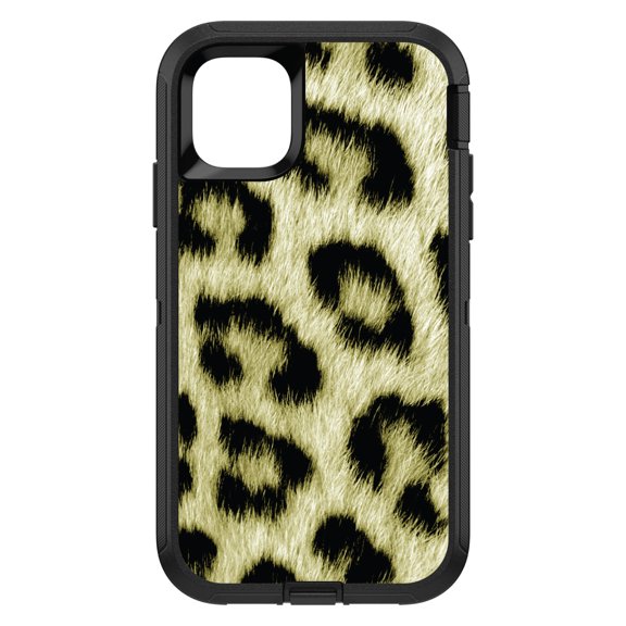 DistinctInk Custom SKIN / DECAL compatible with OtterBox Defender for iPhone 11 Pro MAX (6.5" Screen) - Yellow Black Leopard Fur Skin Print