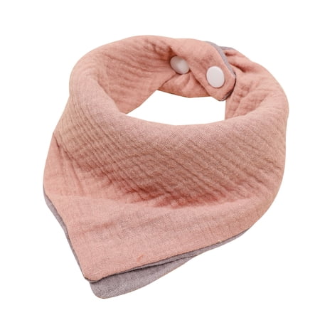 Baby Bib for Boy Girl Breathable Double Sided Drooling Bib Burp Cloth with Adjustable Button Infant Feeding Bandana
