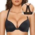 thumbnail image 3 of Women's Push Up Bra Racerback Front Closure Bras Plunge Underwire Tshirt Padded Lace, 3 of 7