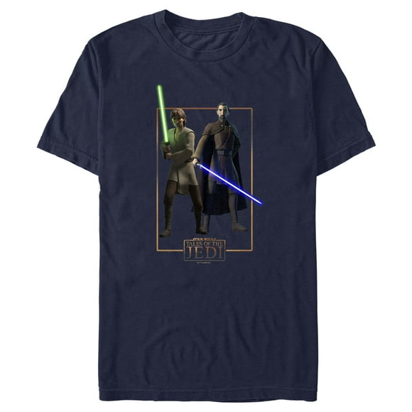 T-Shirt Star Wars: Tales of the Jedi Count Dooku et Qui-Gon Djinn pour Homme - Bleu Navy - Petit